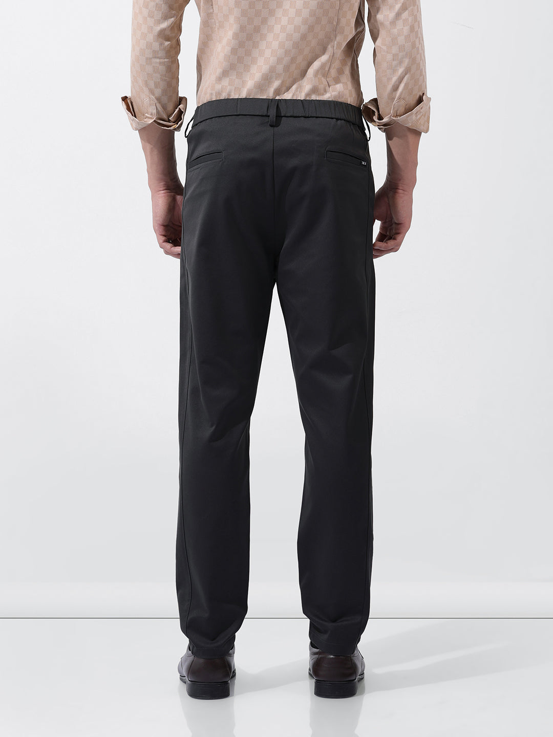 Men's Black Relaxed Fit Casual Trousers