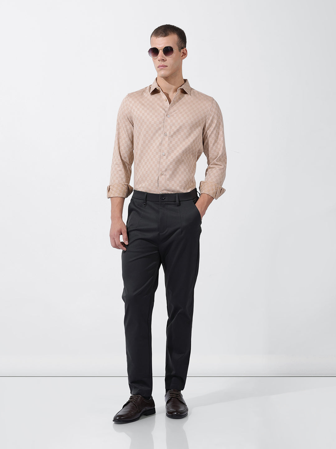 Men's Black Relaxed Fit Casual Trousers