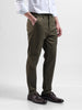 Men's Olive Relaxed Fit Casual Trousers