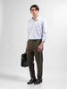 Men's Olive Relaxed Fit Casual Trousers