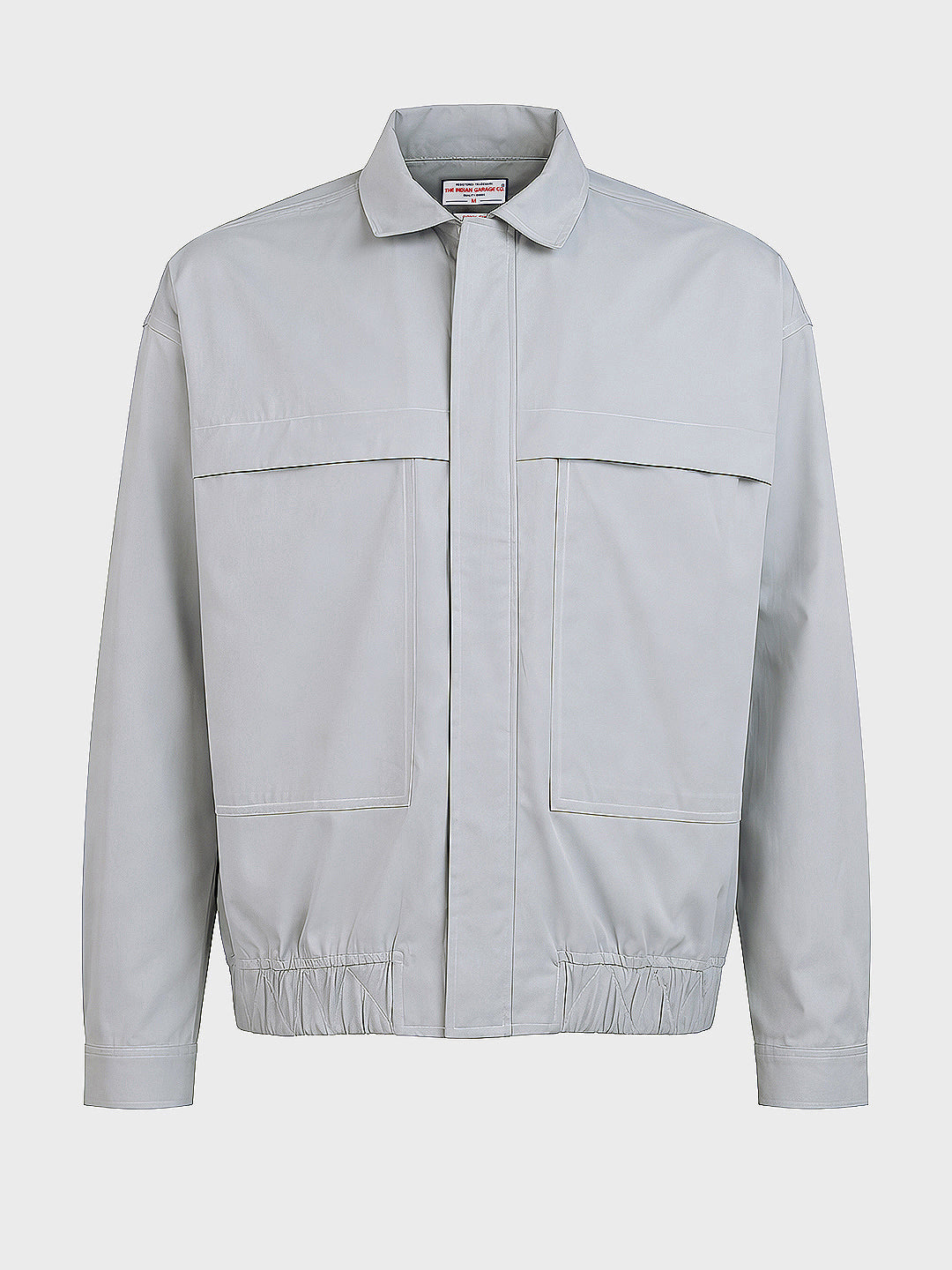 Men's Grey Oversized Fit Solid Casual Jacket