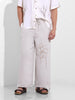 Men's White Regular Fit Retro Joggers