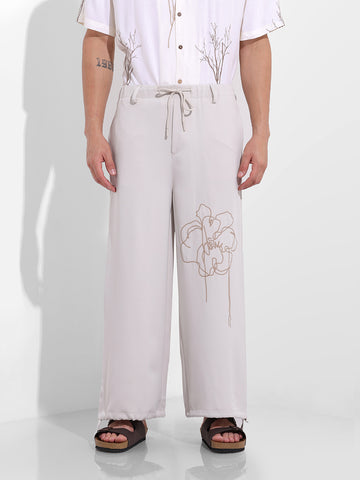 Men's White Regular Fit Retro Joggers