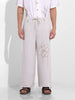 Men's White Regular Fit Retro Joggers