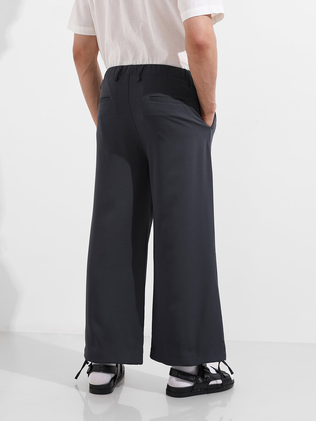 Men's Grey Regular Fit Retro Joggers