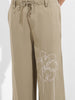 Men's Earthy Green Regular Fit Embroided Retro Joggers