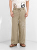 Men's Earthy Green Regular Fit Embroided Retro Joggers