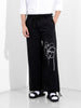 Men's Black Regular Fit Embroided Retro Joggers