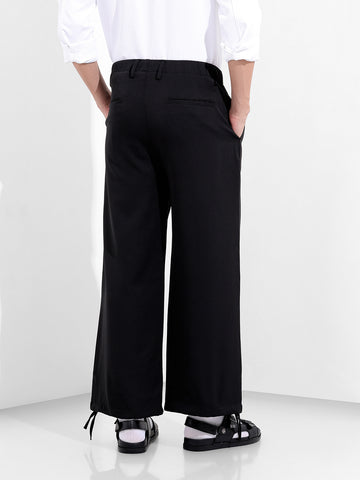 Men's Black Regular Fit Embroided Retro Joggers