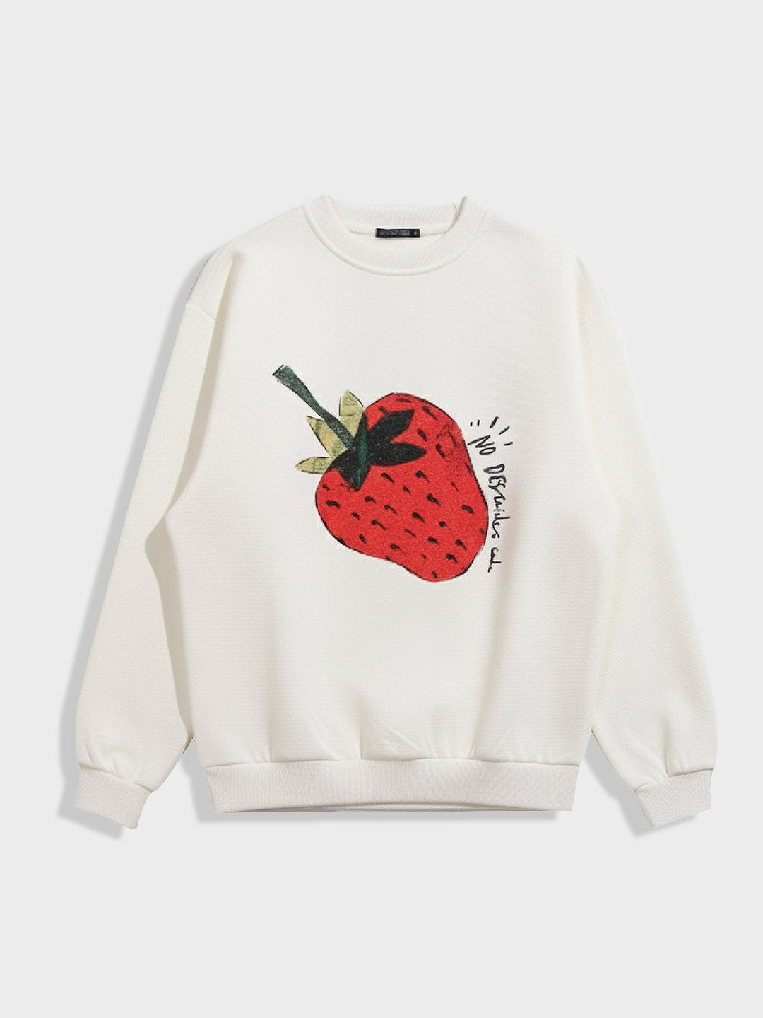 Men's Cream Relaxed Fit Graphic Printed Casual Sweatshirt