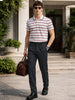 Men's Black Relaxed Fit Solid Casual Trousers