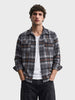 Men's Grey Regular Fit Checkered Casual Shirt