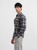 Men's Grey Regular Fit Casual Checked Shirt