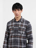 Men's Grey Regular Fit Casual Checked Shirt