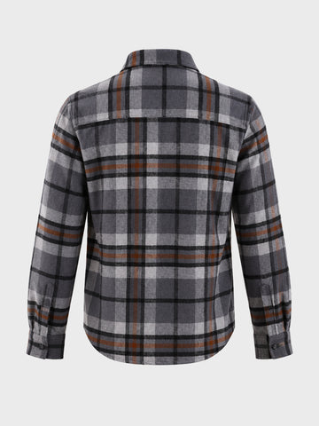 Men's Grey Regular Fit Checkered Casual Shirt