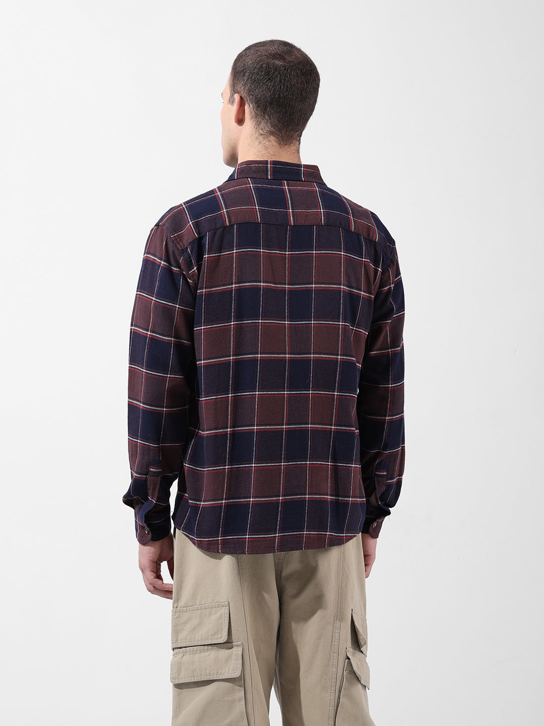 Men's Brown Relaxed Fit Patched Street Shirt