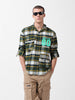Men's Green Relaxed Fit Checkered Street Shirt
