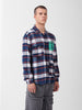 Men's Blue Relaxed Fit Checkered Street Shirt