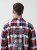 Men's Red Relaxed Fit Checkered Street Shirt