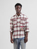 Men's Off White Relaxed Fit Checkered Street Shirt