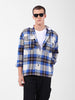 Men's Blue Relaxed Fit Checked Casual Shirt