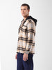 Men's Khaki Relaxed Fit Checked Casual Shirt