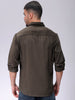 Men's Olive Regular Fit Solid Casual Shirt