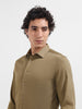 Men's Green Slim Fit Solid Casual Shirt
