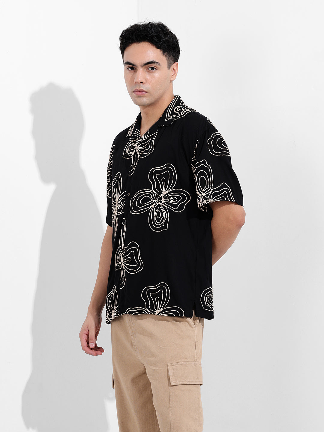 Men's Black Relaxed Fit Casual Shirt