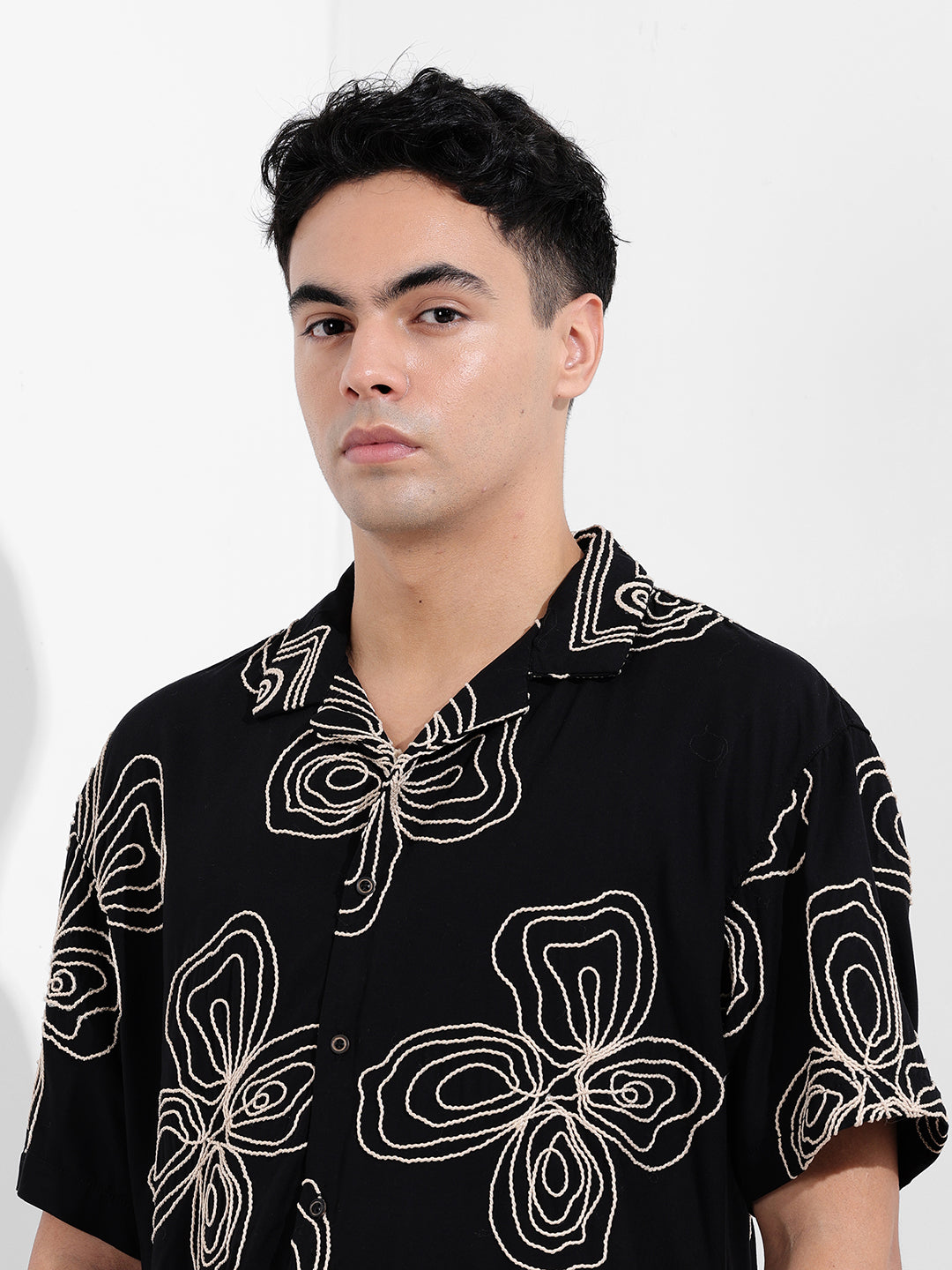 Men's Black Relaxed Fit Casual Shirt