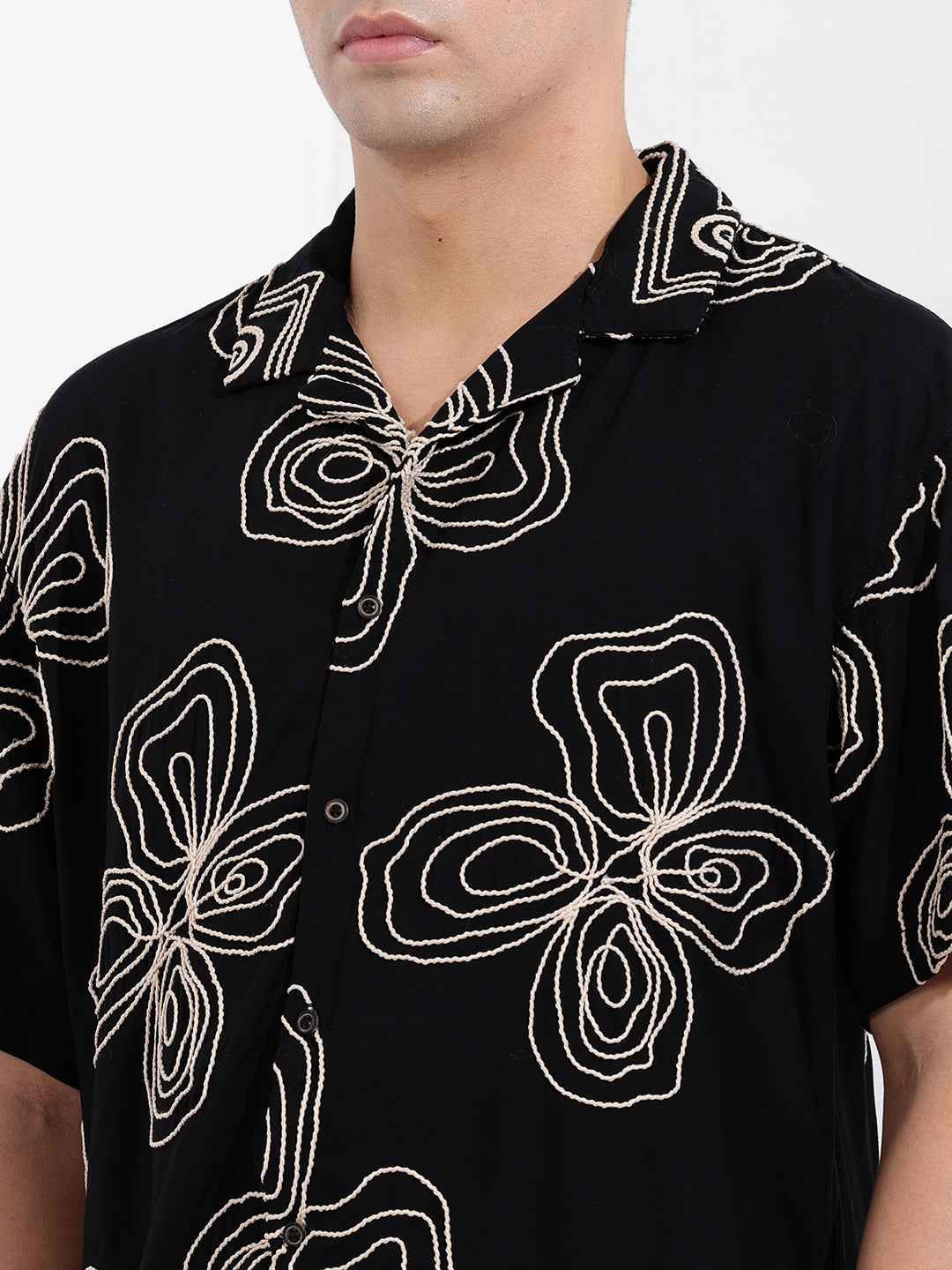 Men's Black Relaxed Fit Casual Shirt