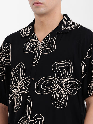 Men's Black Relaxed Fit Casual Shirt