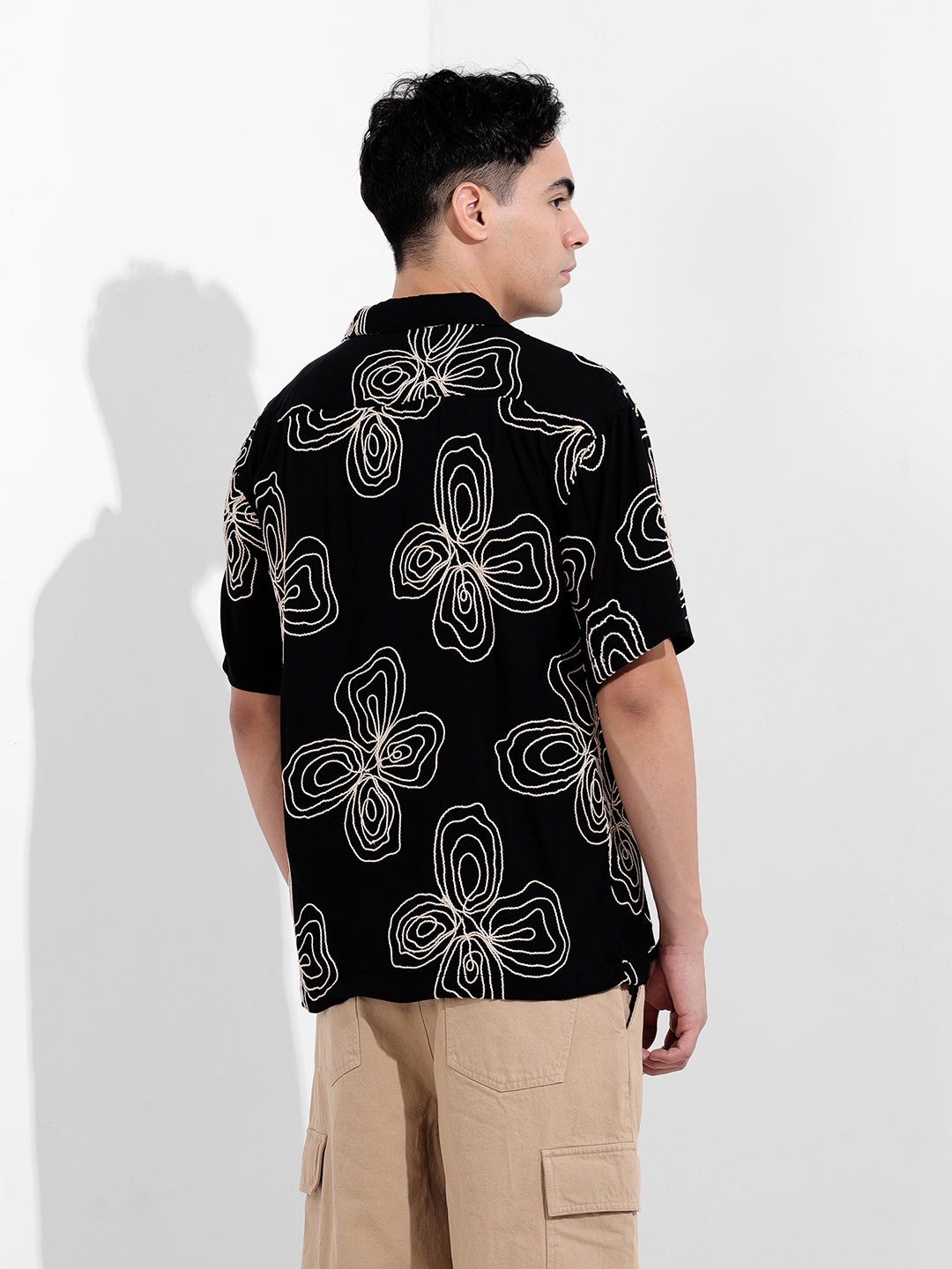 Men's Black Relaxed Fit Casual Shirt