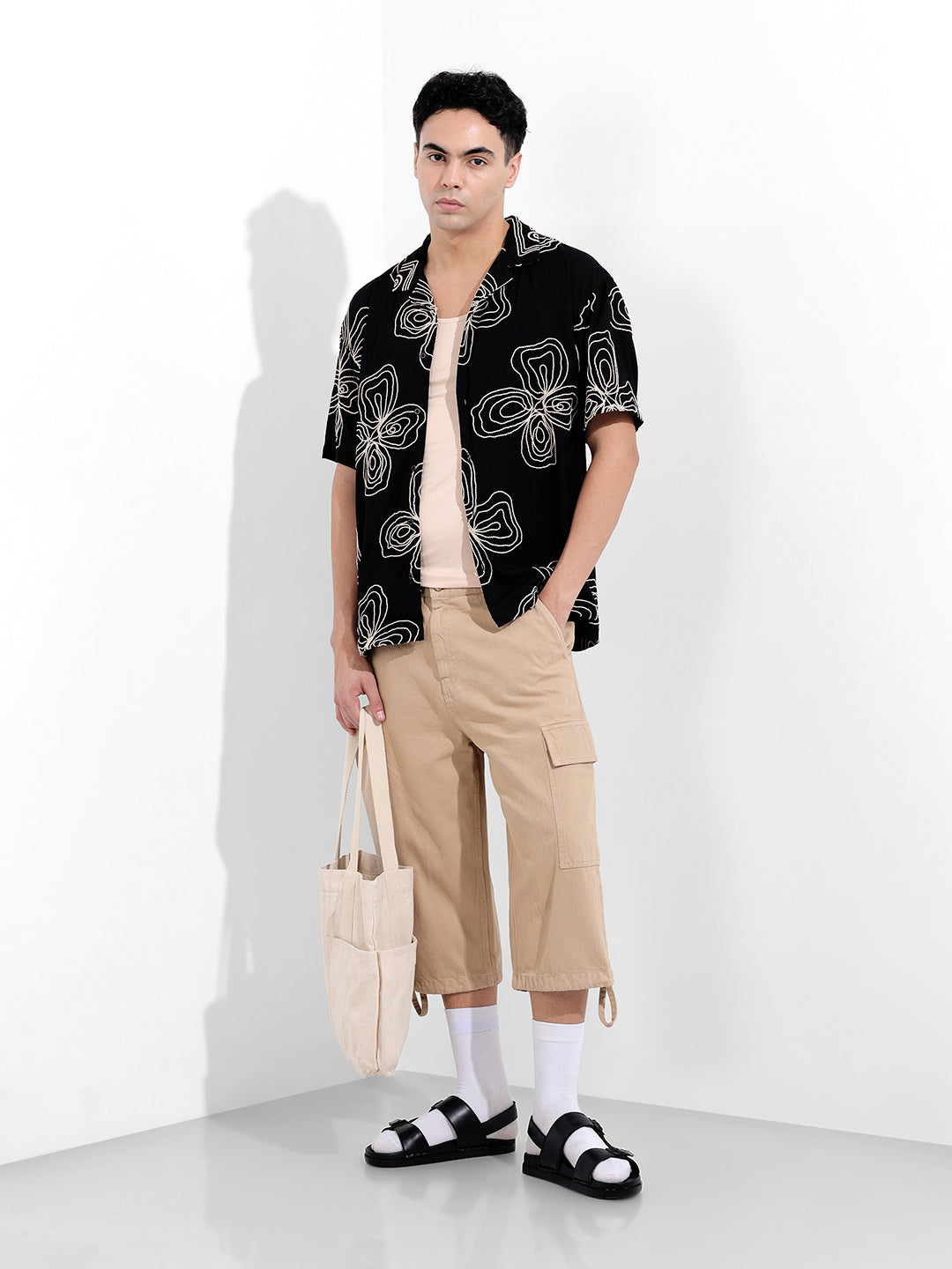 Men's Black Relaxed Fit Casual Shirt