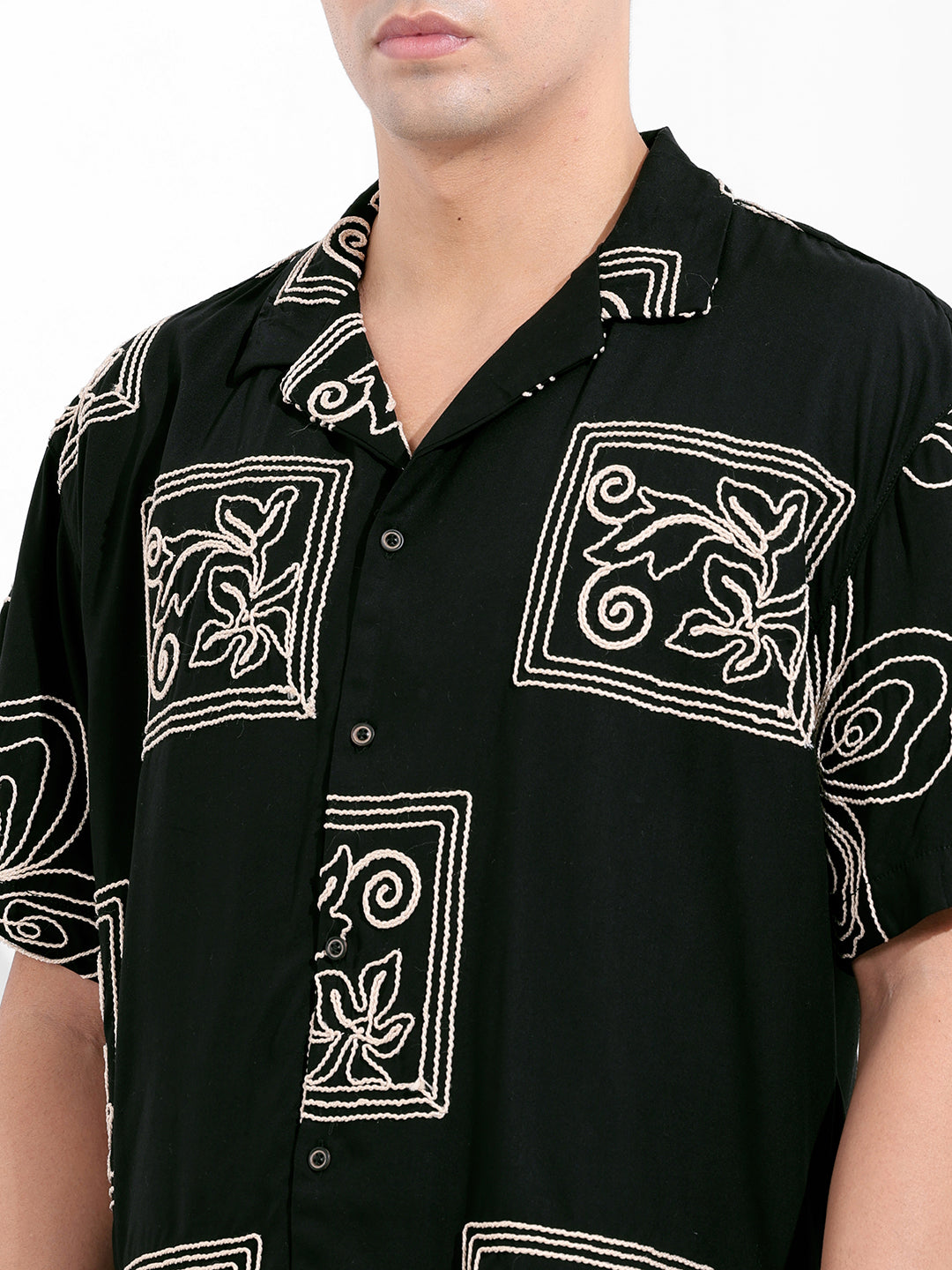 Men's Black Relaxed Fit Casual Shirt