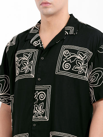 Men's Black Relaxed Fit Casual Shirt