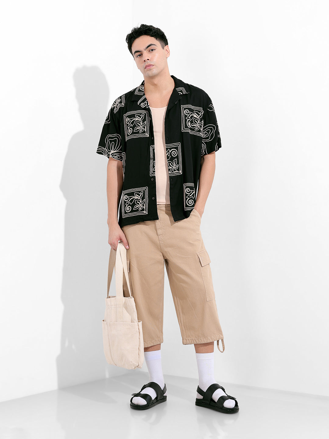 Men's Black Relaxed Fit Casual Shirt