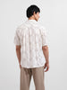 Men's Cream Relaxed Fit Textured Resort Wear Shirt