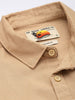 Men's Khaki Regular Fit Solid Textured Shirt