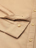Men's Khaki Regular Fit Solid Textured Shirt