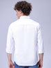 Men's White Regular Fit Solid Textured Shirt