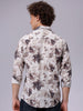 Men's Beige Regular Fit Floral Printed Resort Wear Shirt