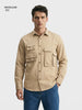 Men's Beige Regular Fit Solid Street Wear Shirt