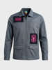 Men's Grey Regular Fit Patched Street Shirt