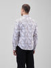 Men's White Regular Fit Printed Textured Shirt