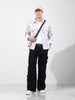 Men's White Regular Fit Printed Textured Shirt