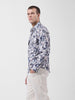 Men's Cream Regular Fit Printed Textured Shirt