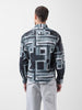 Men's Green Regular Fit Printed Textured Shirt