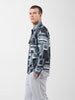 Men's Green Regular Fit Printed Textured Shirt