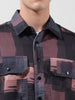 Men's Black Regular Fit Printed Textured Shirt